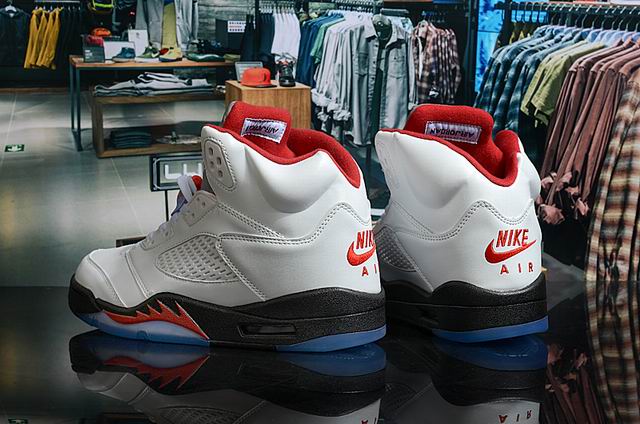Air Jordan 5 OG “Fire Red” Men's Basketball Shoes White Black